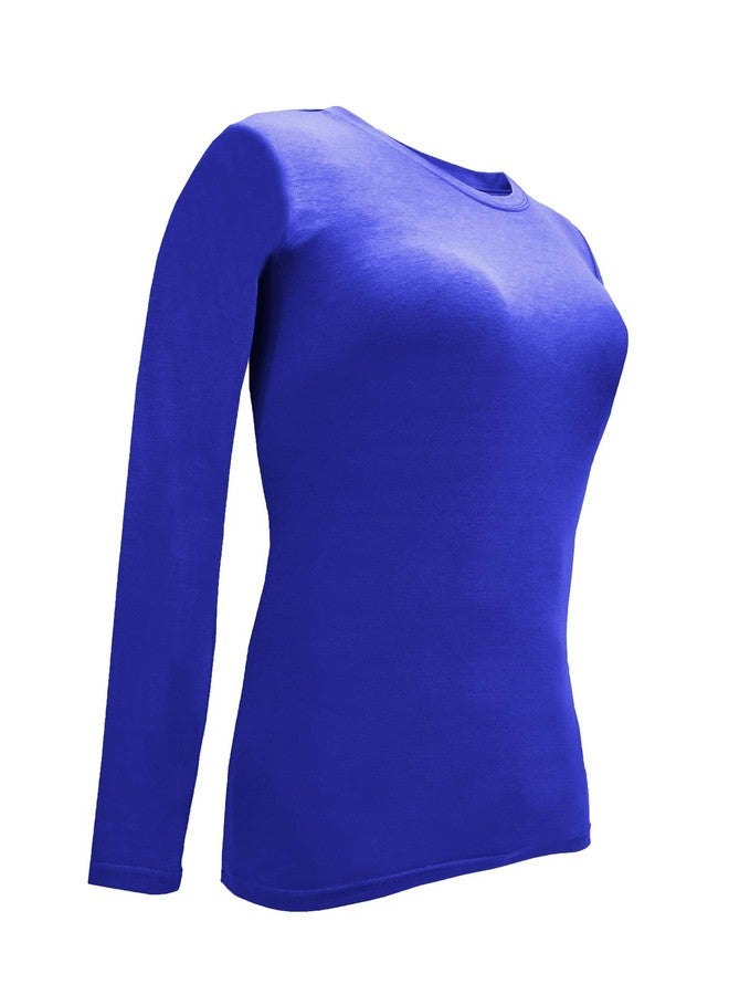 Natural Uniforms Women's Under Scrub Tee Crew Neck Long Sleeve T-Shirt (True Royal Blue, Large) - Image 4